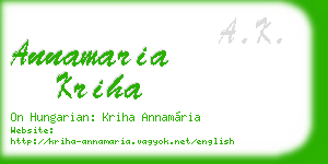 annamaria kriha business card